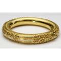 American art nouveau gold bangle 18k gold deeply engraved hinged tubular form 328 gs 1 34 dia int cir 6 12