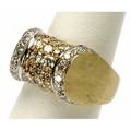 Diamond and gold cocktail ring 18k yg arched form set with approx 16 cts tw diamonds late 20th c 132 gs size 7