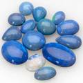 Unmounted opal cabochons fourteen semitranslucent cabochons most with inked backs to highlight pinfire 80 cts tw largest 24mm x 15mm