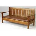 L jg stickley drop arm settle with slatted back and dropin seat handcraft label 36 12 x 77 x 29