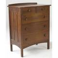 L  jg stickley five drawer dresser with wooden pulls and paneled sides handcraft decal 44 x 34 x 20