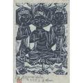 The following four lots were purchased by the present owners mother in 1958 and were made for her by the artist shiko munakata japanese 19031975 untitled woodcut on japan paper framed p