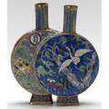 Chinese cloisonne double vase with animalistic and figural decoration 19th c 6 12