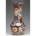 Japanese imari sixsided vase with flared rim 18