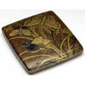 Japanese lacquer writing box with butterfly decorated top 19th c 8 34 x 9 34