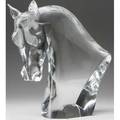 Lalique tete de cheval of clear polished glass ca 1960 m p 364 no 11624 wheel cut lalique restored ear chip 16 14