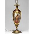 Royal vienna portrait urn converted for use as a lamp with damage to base 22