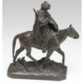 Evgeni alexandrovich lanceray 18481886 bronze of a cossack on horseback with foundry mark for chopin and signed lanceray all in cyrillic 8 12 x 11