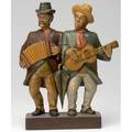 German folk art german handcarved wooden whistlers of two musicians 13 34