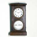 Seth thomas doubledial wall calendar clock in rosewood case patented 1876 26 34
