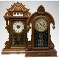 Mantel clocks two walnut gingerbread clocks including one by sessions tallest 24