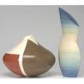 Joan daub and felicity aylieff two sculptural ceramic vessels 1979 provenance collection of derek mason and daniel jacobs virginia both signed and dated 11 x 13 and 18 x 9 x 3