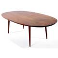 Danish elliptical teak dining table 27 x 82 x 46