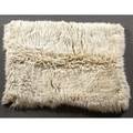 Flokati rug white wool woven in greece 63 x 90