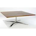 Style of knoll custom dining table with radiating oak veneer top on polished steel pedestal base provenance designed for the burlington headquarters buildingin greensboro north carolina 8 12 x