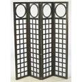 Style of richard meier room screen with four ebonized gridded oak panels 78 each panel 17