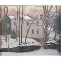 Susan m blubaugh american b 1952 the house across the creek oil on linen framed signed 20 x 24 provenance private collection new jersey