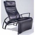 Fa porsche reclining lounge chair with black leather upholstery on arched metal frame stamped ip84s design fa porsche with made in germany label 44 x 29 x 44