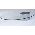 Cini boeri lunaria coffee table with elliptical glass top over chromed steel base 12 12 x 59 x 43 12