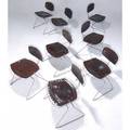 Michel cadestin and george laurent eight beaubourg wire chairs with original leather pads 33 x 23 14 x 20