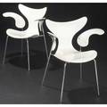 Arne jacobsen pair of seagull chairs in original white finish 1972 marked in denmark by fritz hansen 1972 31 12 x 21 12 x 18