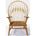 Hans wegner  johannes hansen peacock chair on ash frame with teak armrests and woven cord seat branded johannes hansen copenhagen denmark 42 x 30 x 25