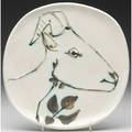 Picasso  madoura glazed faience plate depicting a goat stamped madoura plein feu empreinte originale de picasso 9 34 x 10