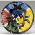Picasso  madoura glazed faience earthenware plate painted and incised with abstract face marked no 125 edition picasso 120150 madoura 10