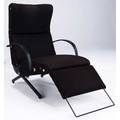 Osvaldo borsani  tecno steel reclining chair with rubber armrests brass hardware marked t open approx 38 x 28 x 42