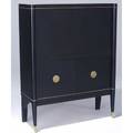 De coene belgium fallfront desk with black lacquer finish brass trim and embossed brass medallions c 1940 51 14 x 39 34 x 15