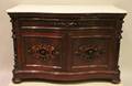 Carved Rosewood Marble Top Chest