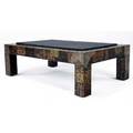 Paul evans copper bronze and pewter coffee table with inset slate top 16 x 48 x 32