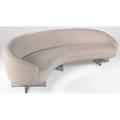 Vladimir kagan curved 6999 sofa upholstered in cream chenille on plexiglass base 29 12 x 108 x 32