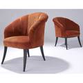 Vladimir kagan pair of pullup chairs upholstered in rustcolored velvet 2005 signed vladimir kagan 2005 36 x 30 x 24 34