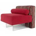 Vladimir kagan omnibus chair reupholstered in knoll fabric complete with bolster on plexiglass base 27 12 x 31 x 32