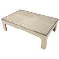 Willy rizzo travertine coffee table with steel trim 16 x 51 x 31 12