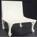 John hutton  randolph  hein lounge chair in white painted finish with carved paw feet 31 12 x 25 x 27