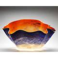 Dale chihuly large macchia of cobalt vermilion and white mottled glass 1988 acidetched signature and date approx 16 x 31