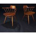George nakashima pair of walnut arm chairs provenance available 28 12 x 25 x 17 12