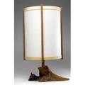 George nakashima burlwood lamp with cylindrical parchment shade over a single socket ca 1969 provenance available marked with clients name 29 34 x 16
