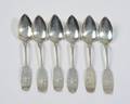 A Set of Six L 19th C Coin Silver Teaspoons