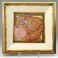 American encaustic tile co two tiles decorated in squeezebag with kneeling nudes the male a potter 1933 this very rare pair might have been designed for the 1933 chicago worlds fair while the