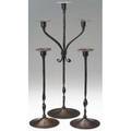 Roycroft three tall candlesticks with twisted stems a pair and a candelabra stamped orb and cross mark 12 34 and 20