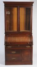 A 19th C Walnut Cylinder SecretaryBookcase
