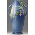 Roseville blue fuchsia vase 90415 restoration to 3 area at rim impressed mark