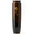 Rookwood unusual standard glaze vase with fine impasto painting of an elderly woman against a firey gold brown and deep brown ground 1890 uncrazed exceptional quality neat drill hole through c