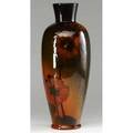 Rookwood standard glaze tall and rare vase painted by sallie toohey with fleshy amber flowers on a shaded orange ground 1899 flame mark856bartists cipher 15 12 x 5 34