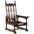 Rose valley morris chair in the jacobean style signed 47 x 34 x 29