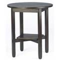 Stickley brothers lamp table no 2504 with circular top over a square apron and shelf paper label and stenciled number 29 34 x 26 14