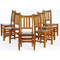 Stickley brothers set of six dining chairs no 379 12 with tackedon vinyl seats quaint decals 38 x 18 38 x 16